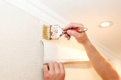 Pose de papier peint à Sainte-Anastasie — revêtements muraux et toiles de verre